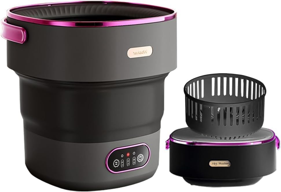 Baby Clothing Washing Machine - 13Lポータブル洗濯機、3つの洗濯モード搭載、ベビー服、下着、靴下用ミニ折りたたみ式洗濯機、アパート、自宅、キャンプ、旅行に最適、黒紫