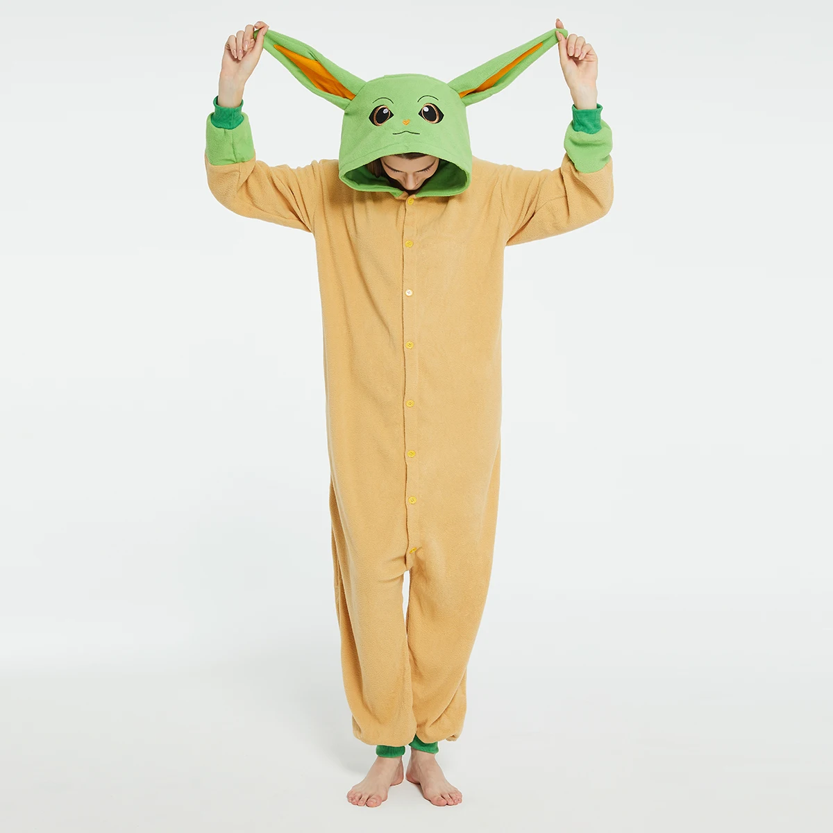 Baby Clothing Newborn - 大人ヨーダベビーグロッグ Onesies ハロウィンコスチュームユニセックス漫画コスプレジャンプスーツワンピースアニメクリスマスパジャマホームウェア