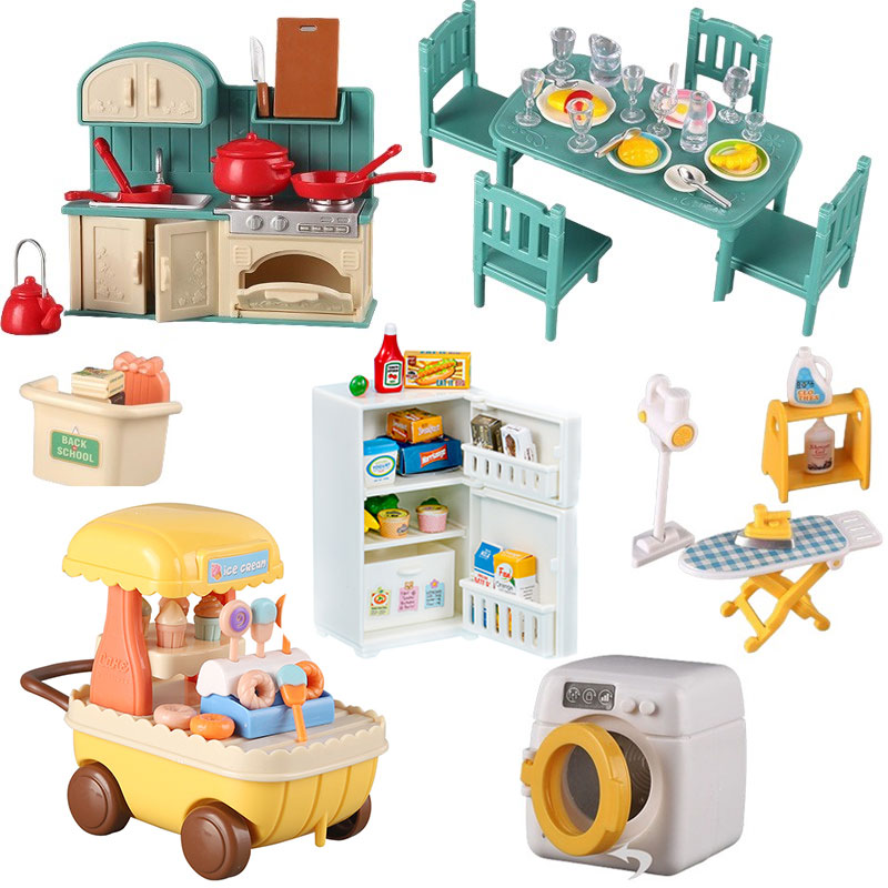 Baby Clothing Washing Machine - ドールハウス家具セット ドールハウス バスルーム/キッチン/冷蔵庫/洗濯機 ランドリー キッズドールハウス ミニチュア