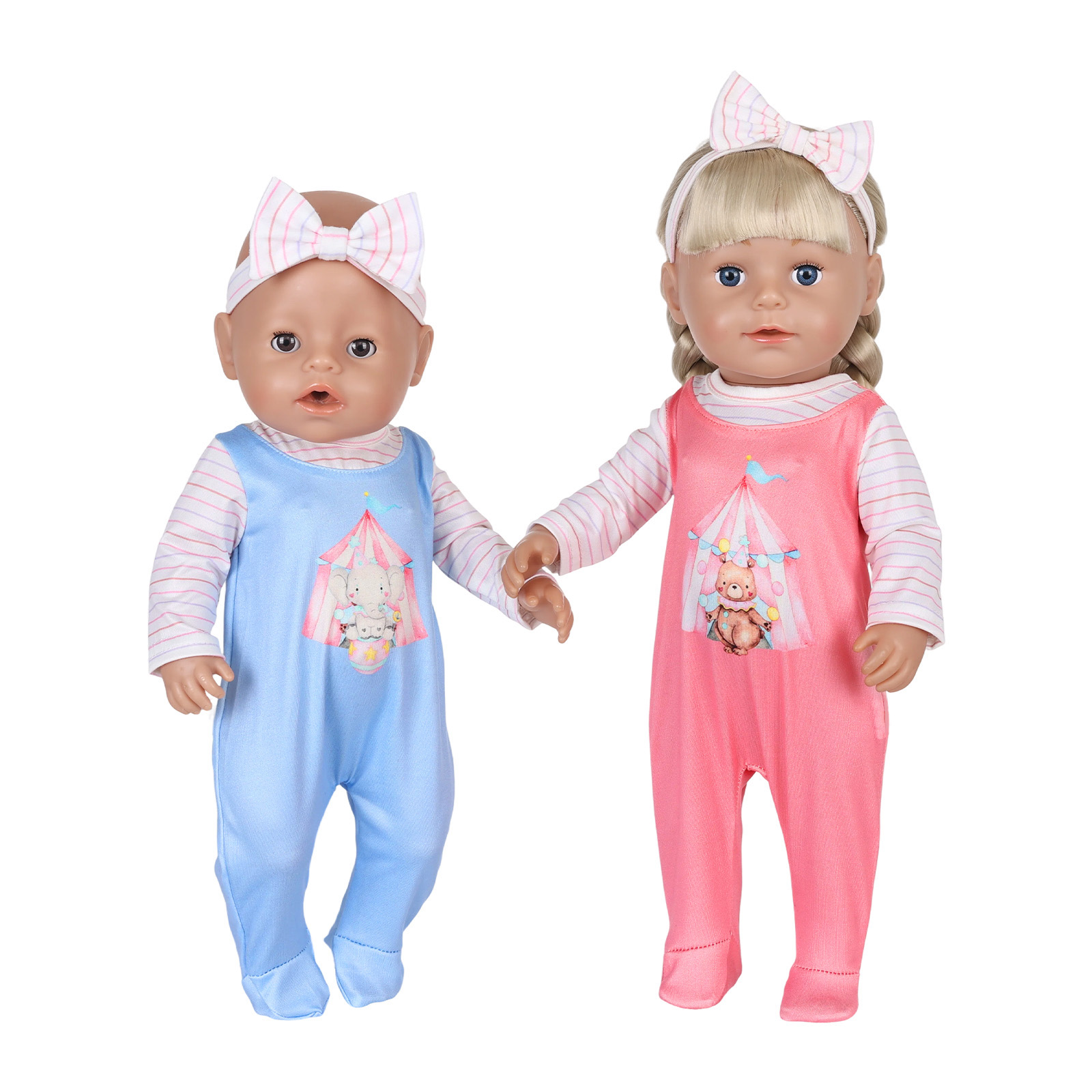 Baby Clothing Gifts - 人形の服 16-18 インチ 40-45 センチメートルベビードール用サーカスパターン服セットリボーンドールベビードール子供のおもちゃ誕生日プレゼント