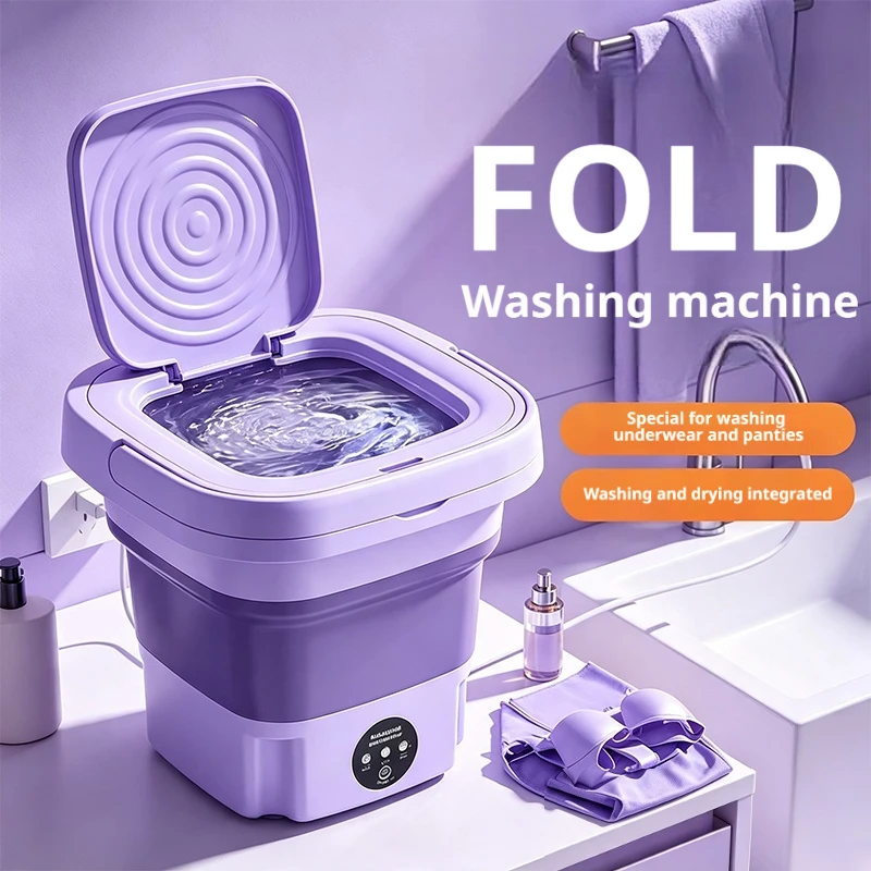 Baby Clothing Washing Machine - 9L折りたたみ式ミニ洗濯機、靴下、下着、ベビー服、旅行、自宅、寮用のポータブル小型洗濯機