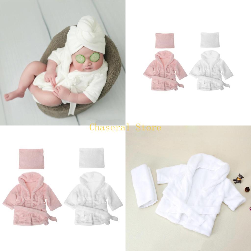 Baby Clothing Newborn - E7CE 新しいベビーバスローブバスタオル無地暖かい新生児写真撮影衣装