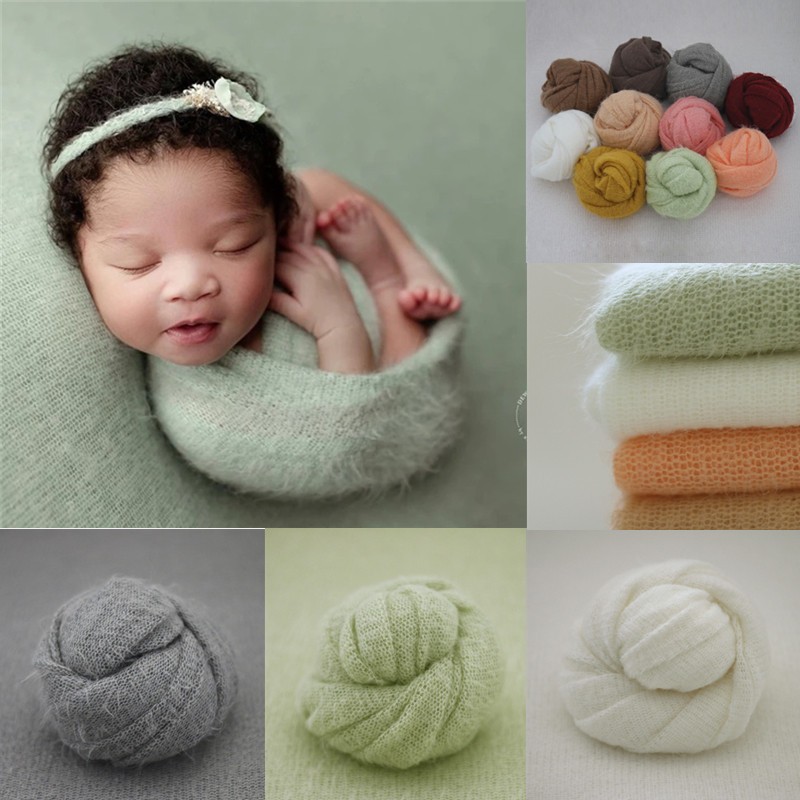 Baby Clothing Newborn - 新生児写真撮影用衣装、スタジオベビー写真用小道具、ベビー産後写真用ラップ、モヘアニットラップ