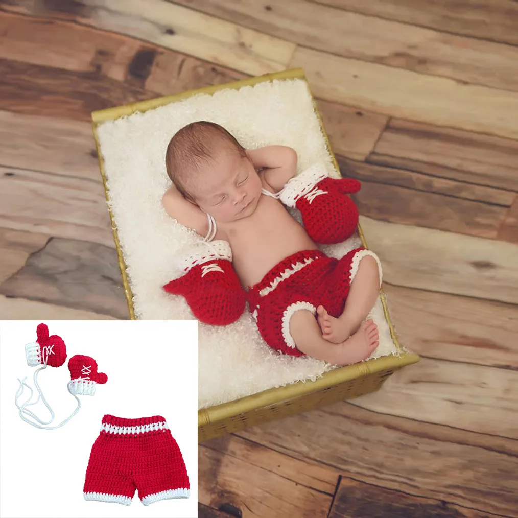 Baby Clothing Gifts - 女の赤ちゃんのための新生児写真の衣装、ボクシングドレスアップの衣装、かぎ針編みのニット、写真のアクセサリー、ギフト