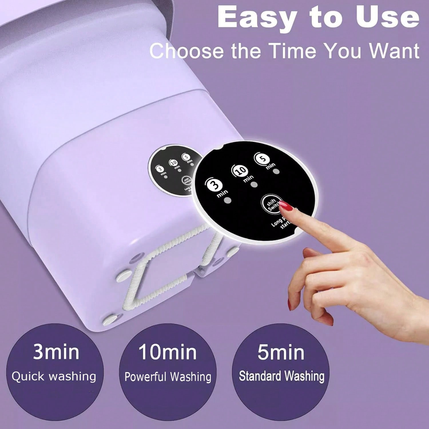Baby Clothing Washing Machine - 8Lポータブル洗濯機 ミニ洗濯機 折りたたみ式小型洗濯機 脱水機能付き、下着、ベビー服、靴下の徹底洗浄に最適、アパート、寮、旅行に最適