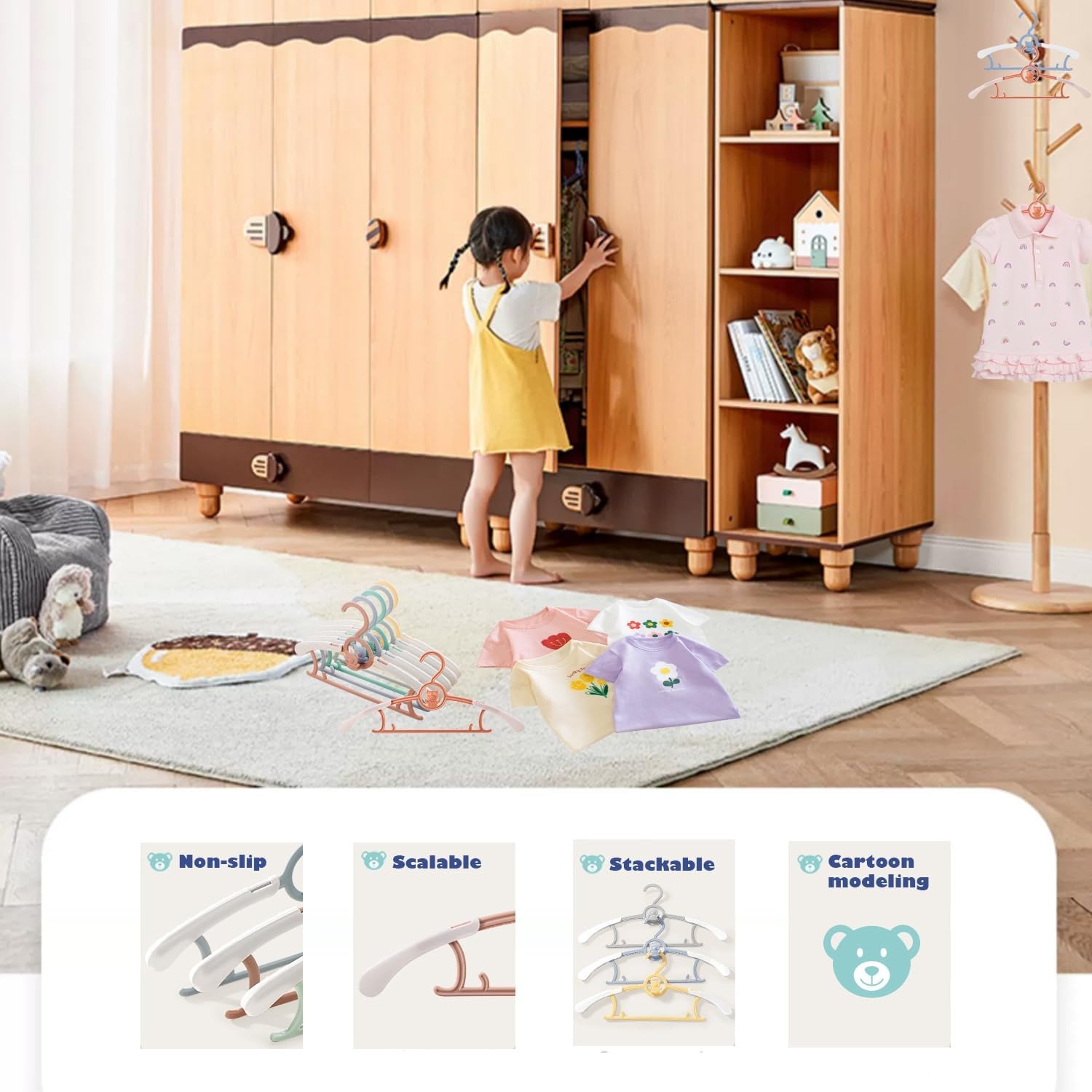 調整可能な滑り止めベビー服ハンガー - 衣料品店や家庭向けの - Baby Clothing Store のレビューと価格