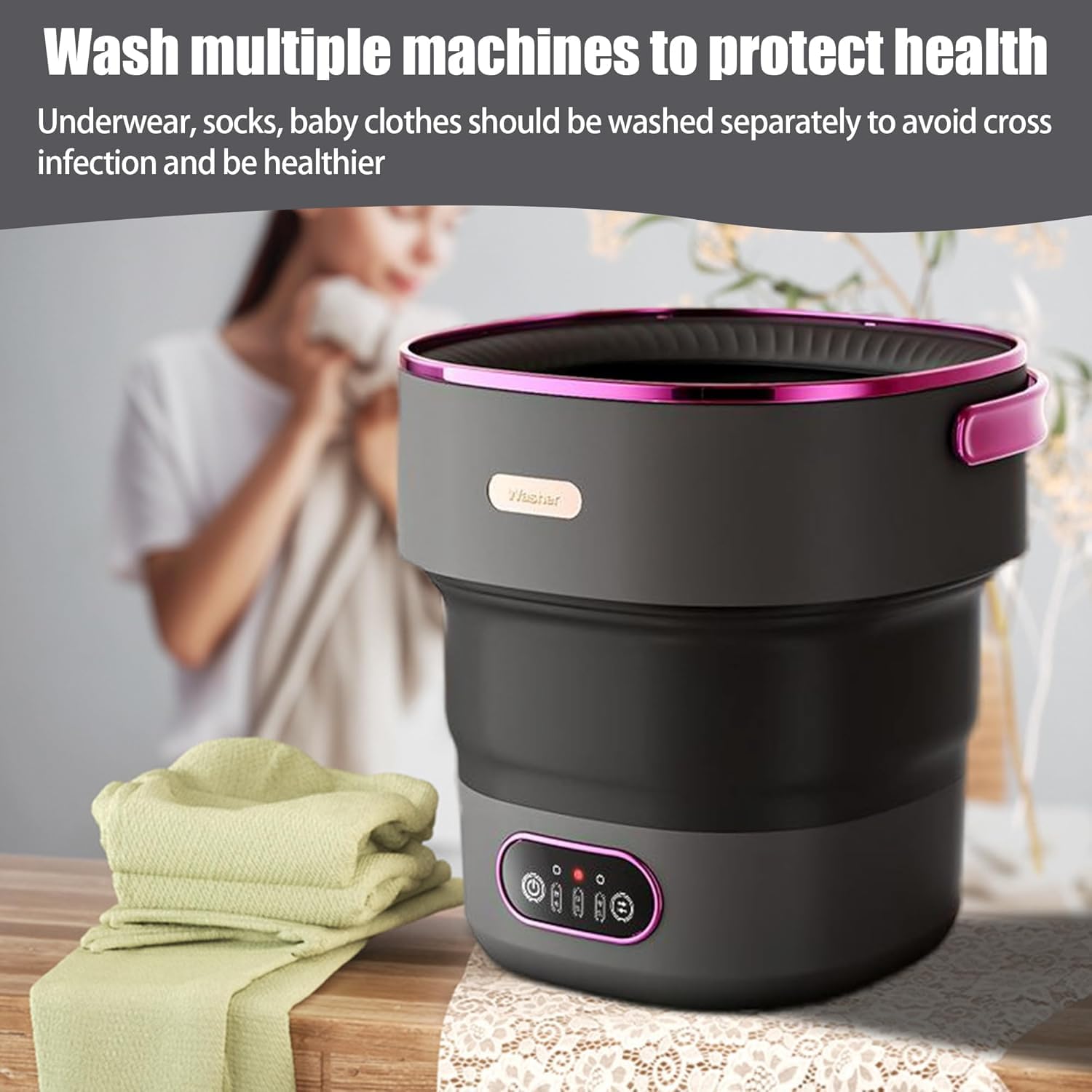 13Lポータブル洗濯機、3つの洗濯モード搭載、ベビー服、下着 - Baby Clothing Washing Machine のレビューと価格