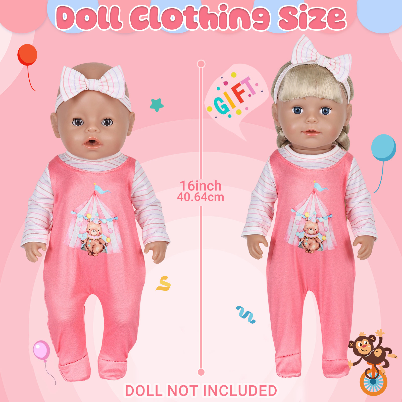 人形の服 16-18 インチ 40-45 センチメートルベビ - Baby Clothing Gifts のレビューと価格