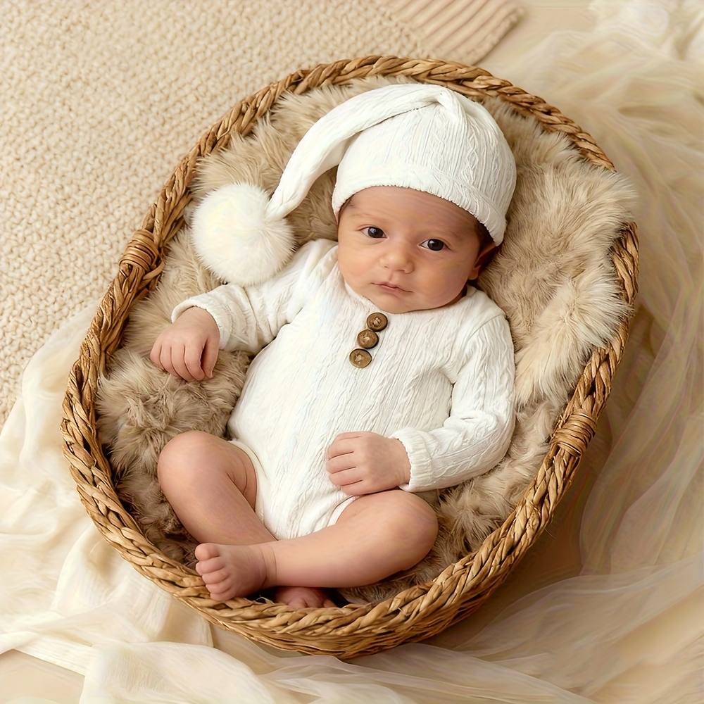 新生児写真撮影小道具ロンパースロングテールハットセットソフト - Baby Clothing Newborn のレビューと価格