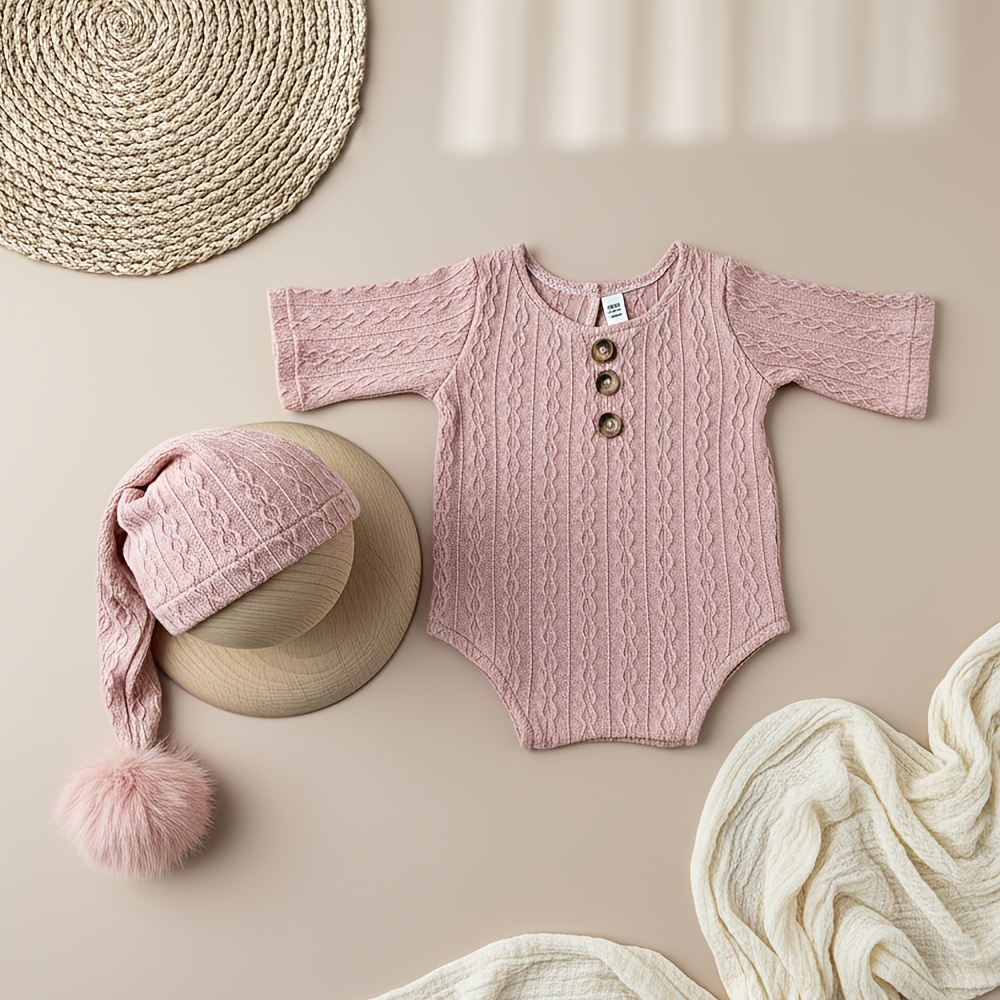 新生児写真撮影小道具ロンパースロングテールハットセットソフト - Baby Clothing Newborn のレビューと価格