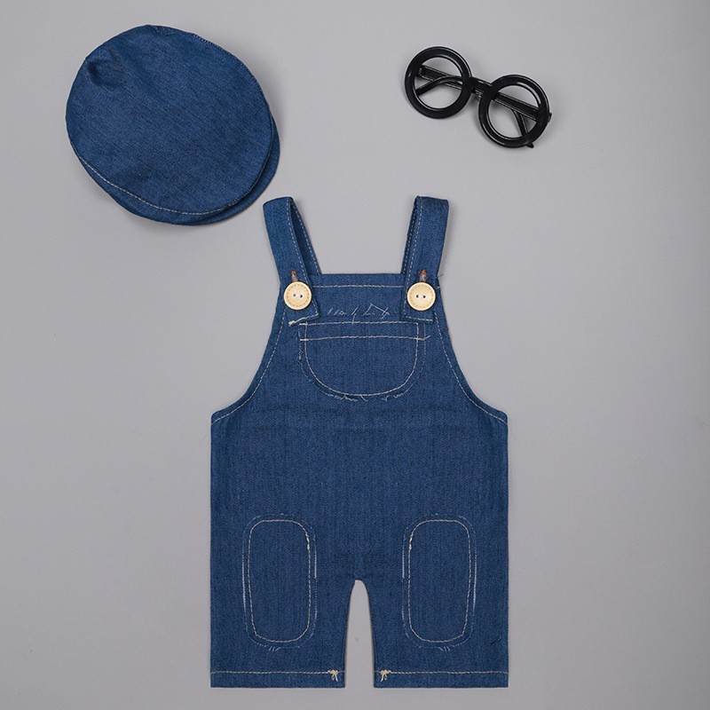 ❤️ 新生児写真撮影服デニムオーバーオールスタジオベビーボー - Baby Clothing Gifts のレビューと価格