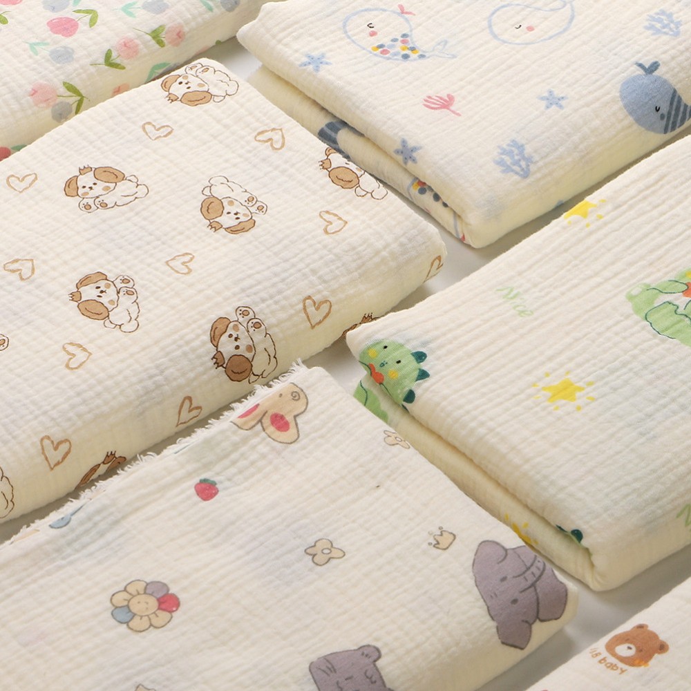 130cm×50cmの綿製二重ガーゼ生地。かわいらしい漫画柄 - Baby Clothing Newborn のレビューと価格