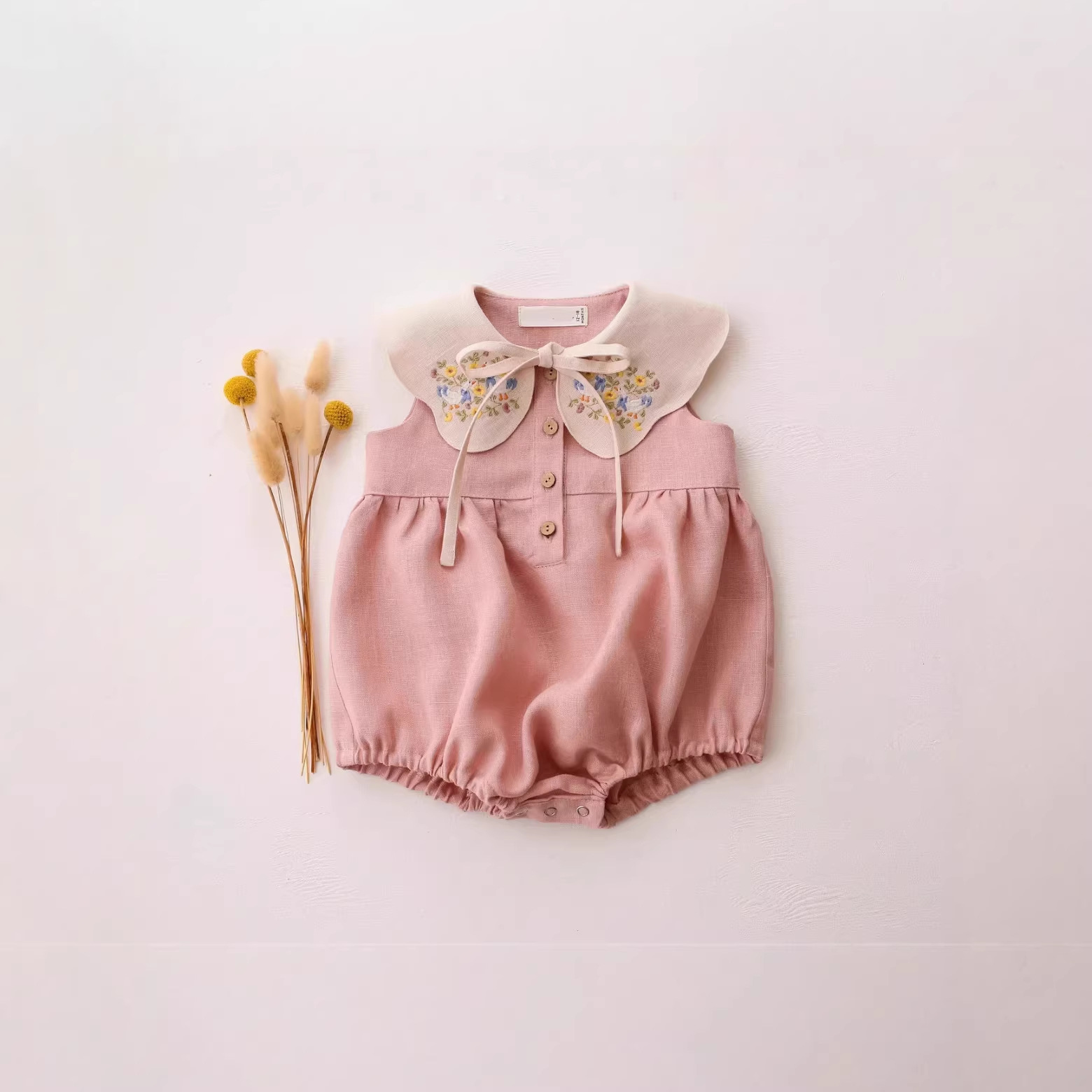 2026年ベビーガールベビーノースリーブコットン麻刺繍田舎風 - Baby Girl Clothing Zara のレビューと価格