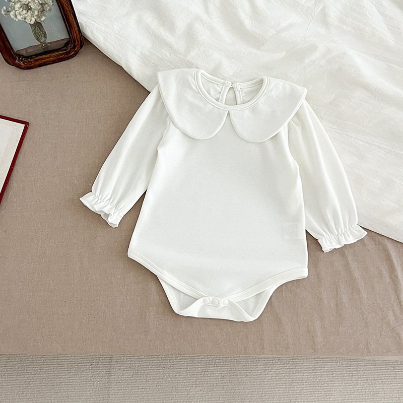 小さな女の子のための白い綿のジャンプスーツ,刺繍された襟のロ - Baby Girl Clothing Zara のレビューと価格