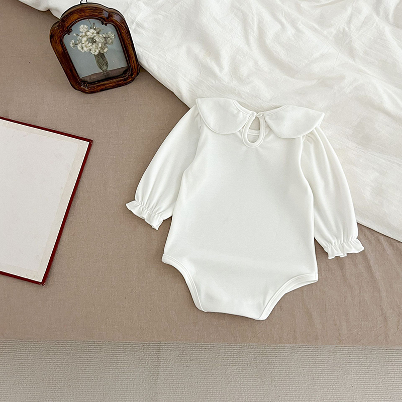 小さな女の子のための白い綿のジャンプスーツ,刺繍された襟のロ - Baby Girl Clothing Zara のレビューと価格