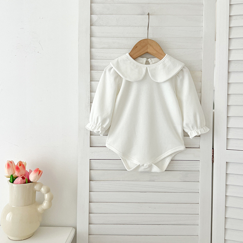 小さな女の子のための白い綿のジャンプスーツ,刺繍された襟のロ - Baby Girl Clothing Zara のレビューと価格