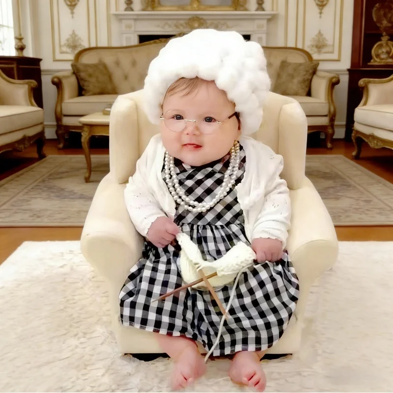 新生児写真撮影小道具女の赤ちゃんおばあちゃん衣装男の子おじい - Baby Clothing Gifts のレビューと価格