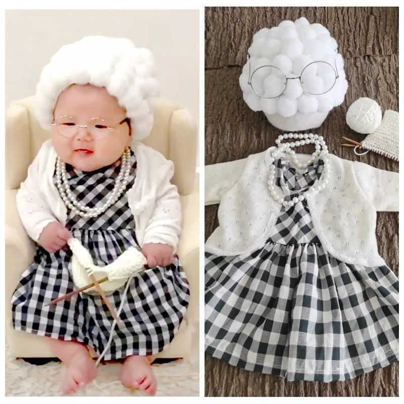 新生児写真撮影小道具女の赤ちゃんおばあちゃん衣装男の子おじい - Baby Clothing Gifts のレビューと価格