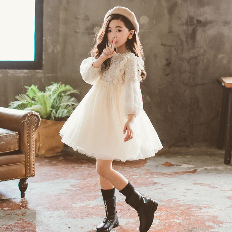 春秋キッズガールズドレスランタンスリーブレースプリンセスドレ - Baby Girl Clothing Zara のレビューと価格