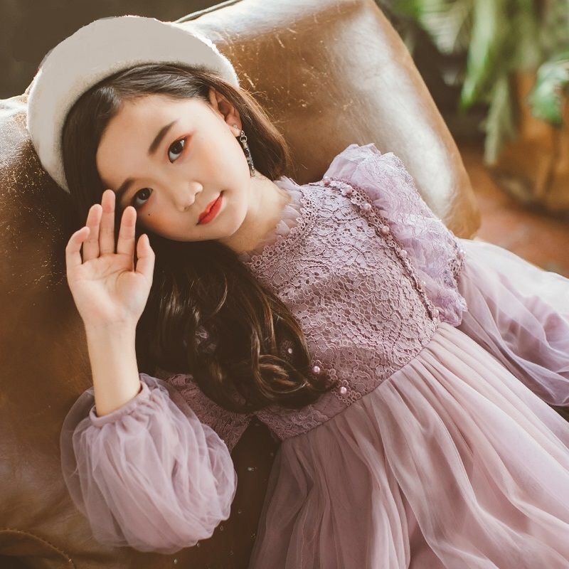 春秋キッズガールズドレスランタンスリーブレースプリンセスドレ - Baby Girl Clothing Zara のレビューと価格