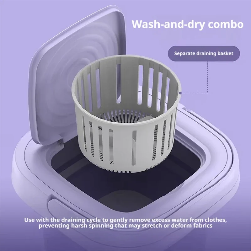 9Lの折りたたみ式ミニ洗濯機。持ち運び可能な脱水バスケット付 - Baby Clothing Washing Machine のレビューと価格