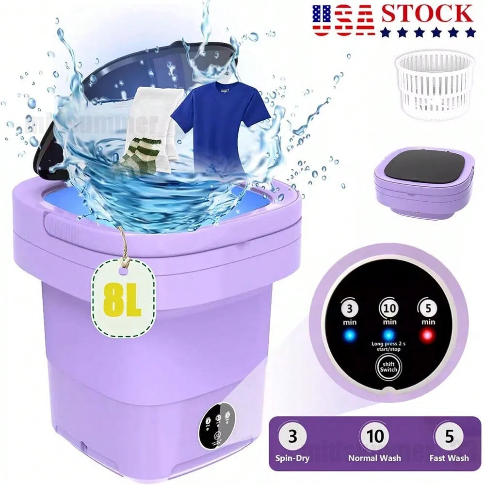 8Lポータブル洗濯機 ミニ洗濯機 折りたたみ式小型洗濯機 脱 - Baby Clothing Washing Machine のレビューと価格
